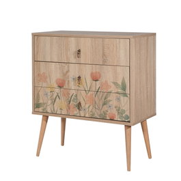 Hanah Home City Trio Tulip Mesita de Noche Roble Sonoma 80x89x40 cm Tablero de Partículas Melamina